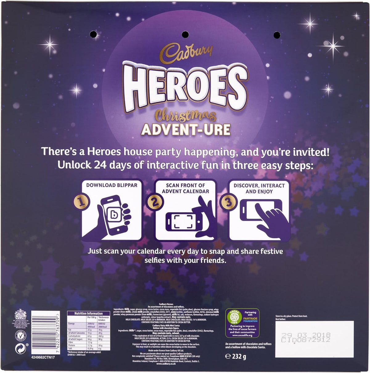 Cadbury Heroes Christmas Advent-ure Calendar, 232g