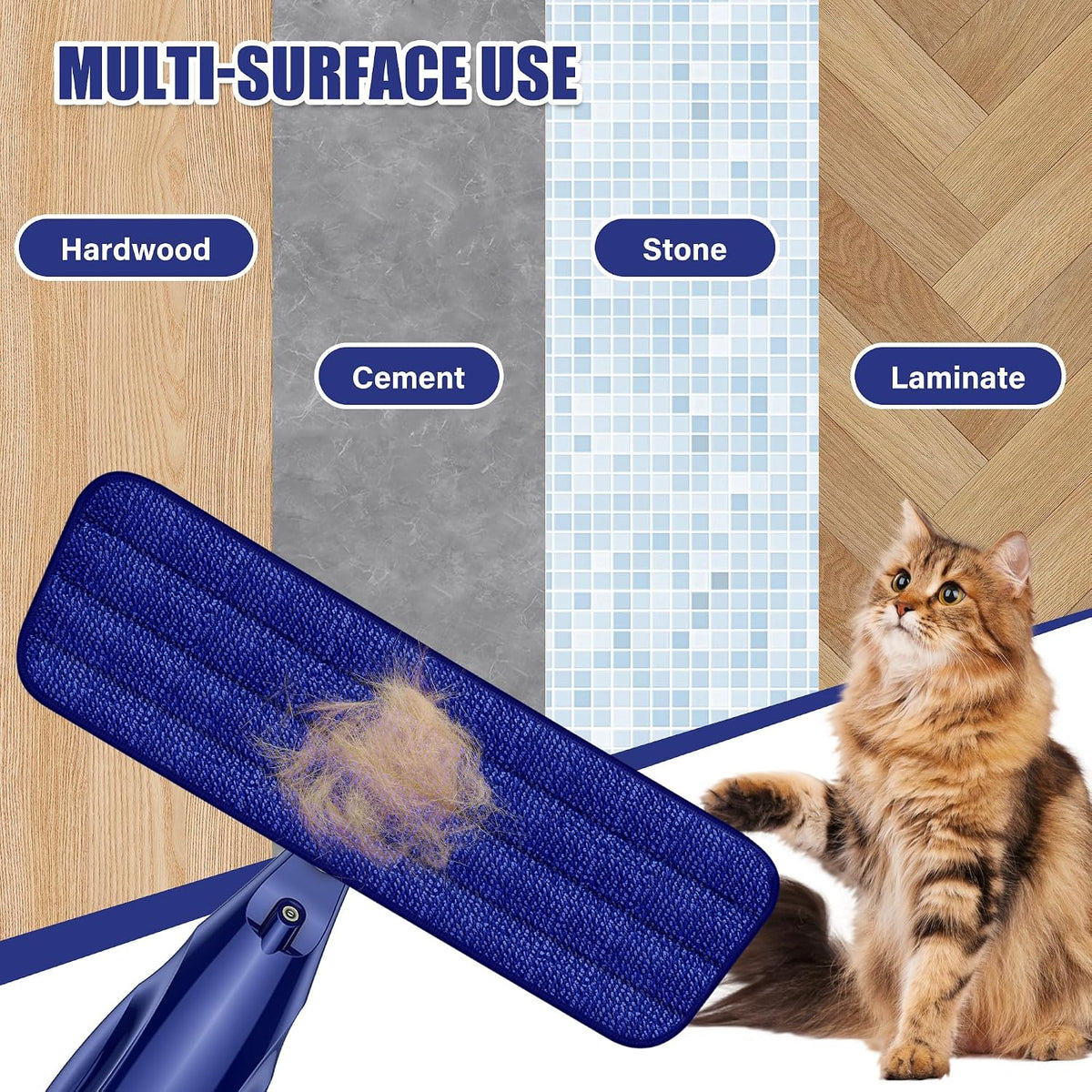 Spray Mops with 3 Washable Pads: Microfibre Floor Mop for Cleaning Floors
