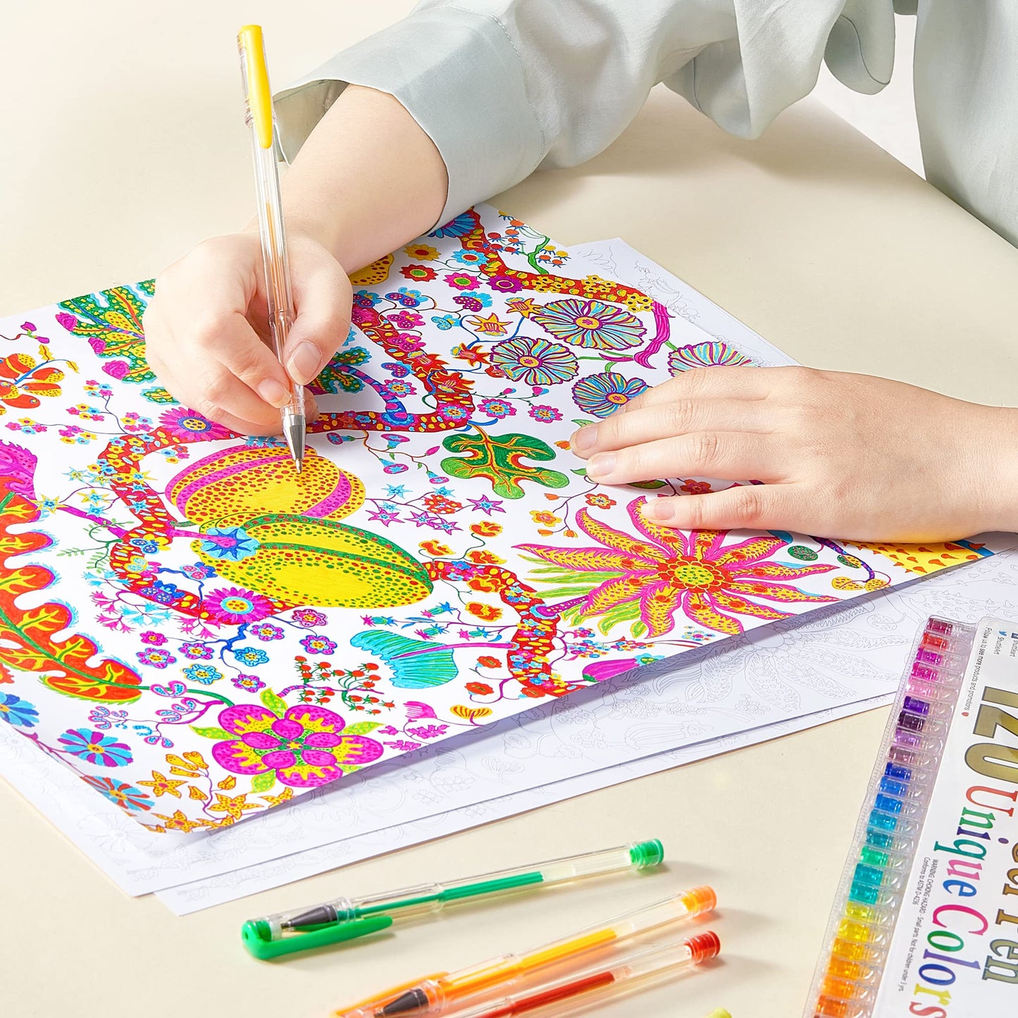 Shuttle Art Gel Pens for Colouring, 260 Pack Gel Pens Set, 130 Assorted Colours plus 130 Refills, Glitter Neon Pastel Metallic Colours, Ideal for Adult Colouring Books, Doodling, Drawing, Writing