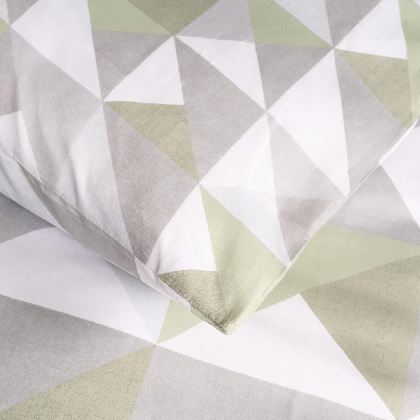 OHS Geo Print Bedding Set Microfibre Reversible Duvet Cover with Pillowcase