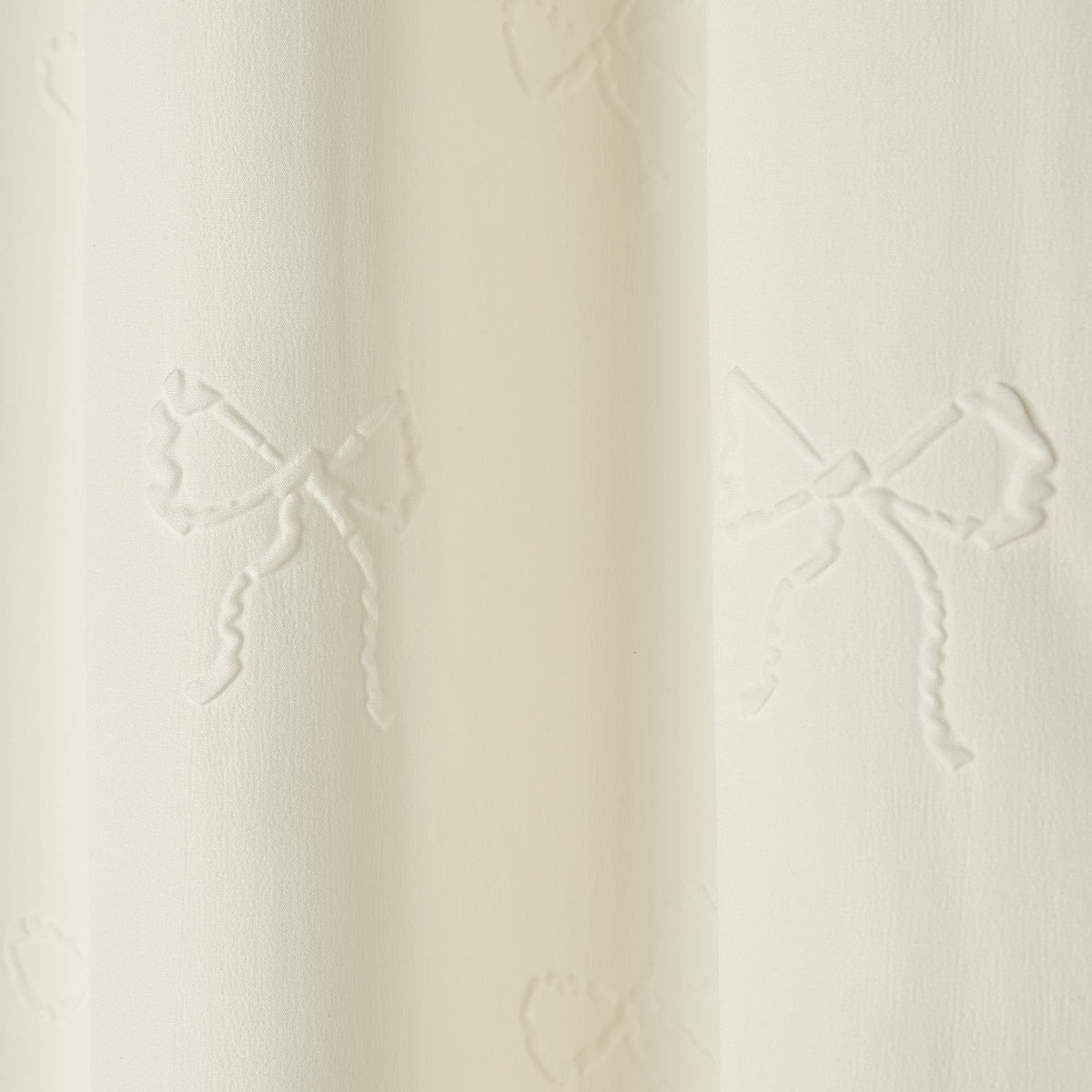 OHS Eyelet Curtains Embossed Bows 2 Pair of Ready Made Ring Top Home Decor