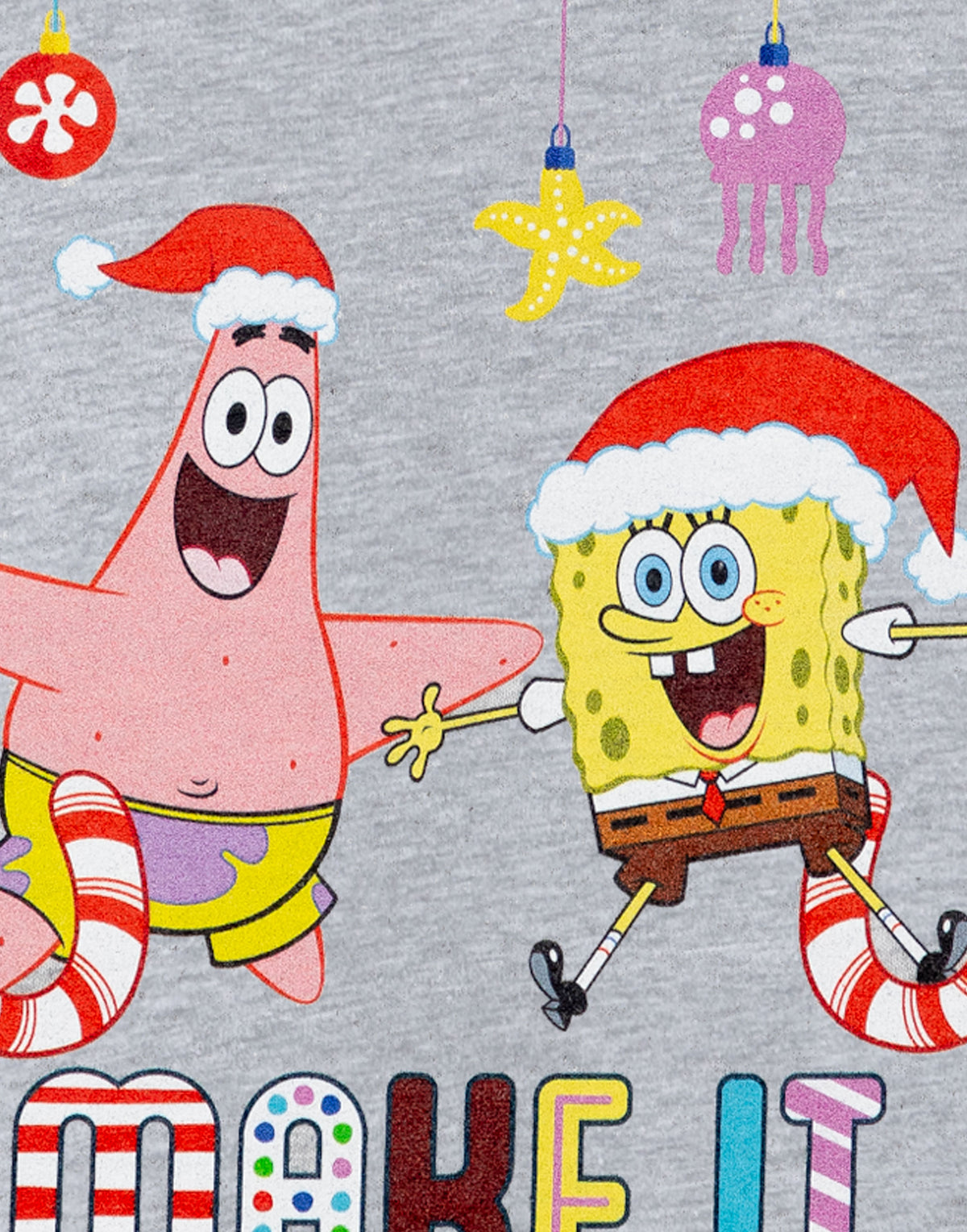 SpongeBob SquarePants Short Sleeved T-Shirt | Unisex Kids Grey Marl | Official M