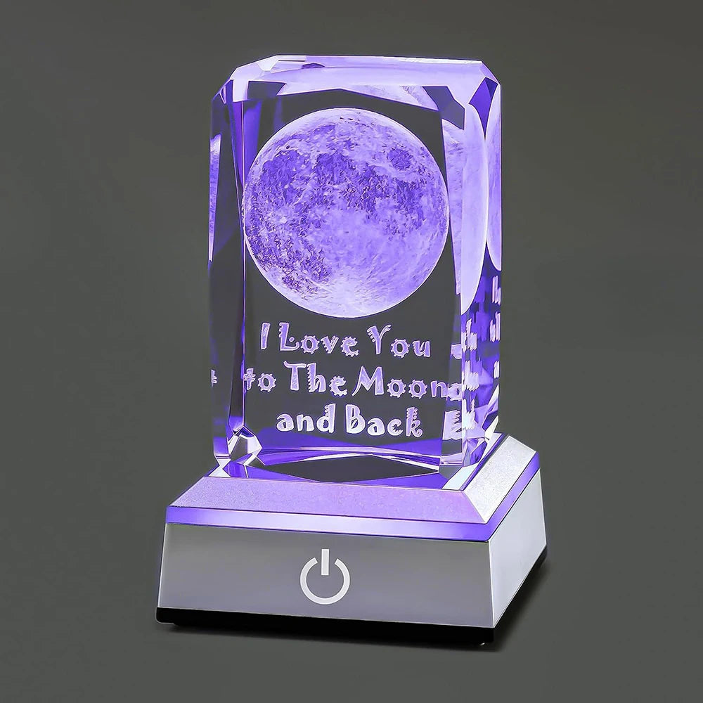 1PC 3D Rose Crystal With Led RGB Color Lamp Colorful Night Light Valentine's Day Christmas Birthdays Anniversaries Lover Gifts