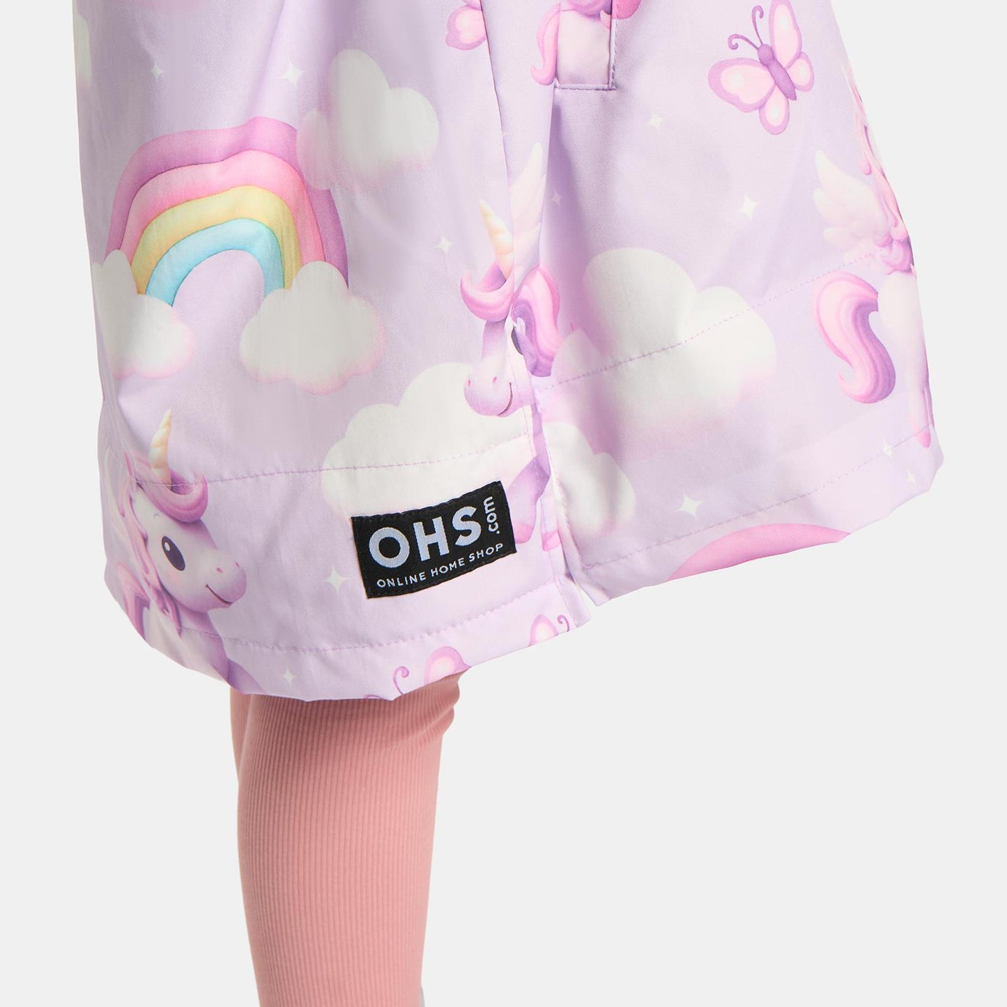 OHS Kids Drying Changing Robe Fun Print Sherpa Lined Water Resistant Long Coat