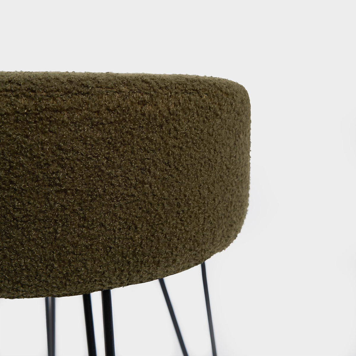 Stool Boucle Fleece Chair Dressing Table Vanity Seat Pouffe Home Spa Foot Rest
