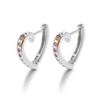 Women Girls Crystal Love Heart Hoop Earrings 18K Gold Plated Jewellery Gift UK