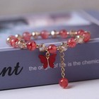 Beautiful Butterfly Beaded Charm Bracelet Women Girls Children Jewellery Gift UK
