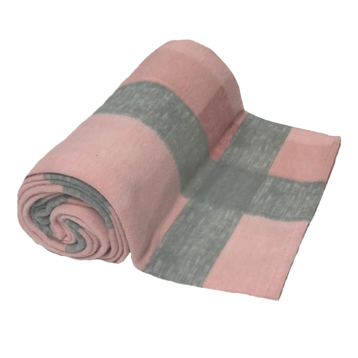 Dreamscene Tartan Check Throw Over Bed Warm Soft Blanket, Blush - 120 x 150 cm