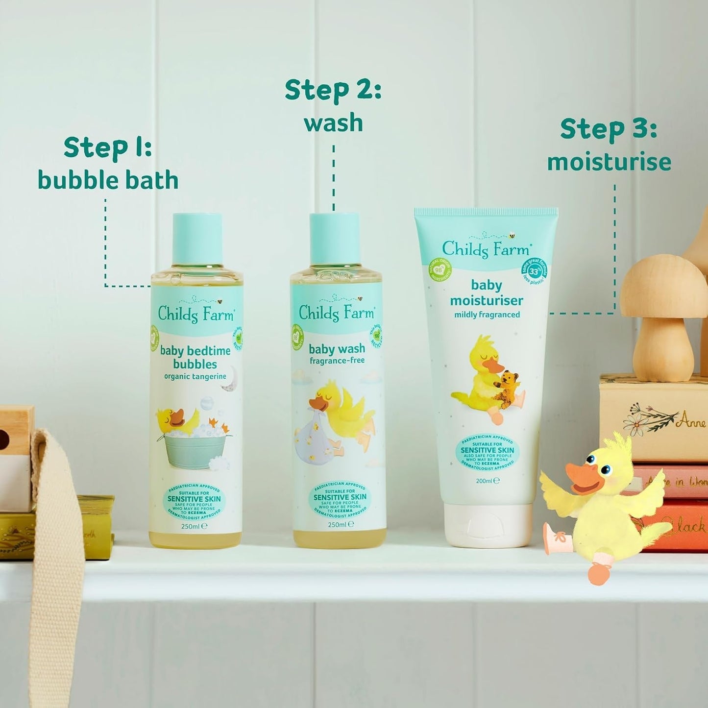 Complete Baby Skincare Bundle: Moisturiser, Wash & Bedtime Bubbles for Eczema