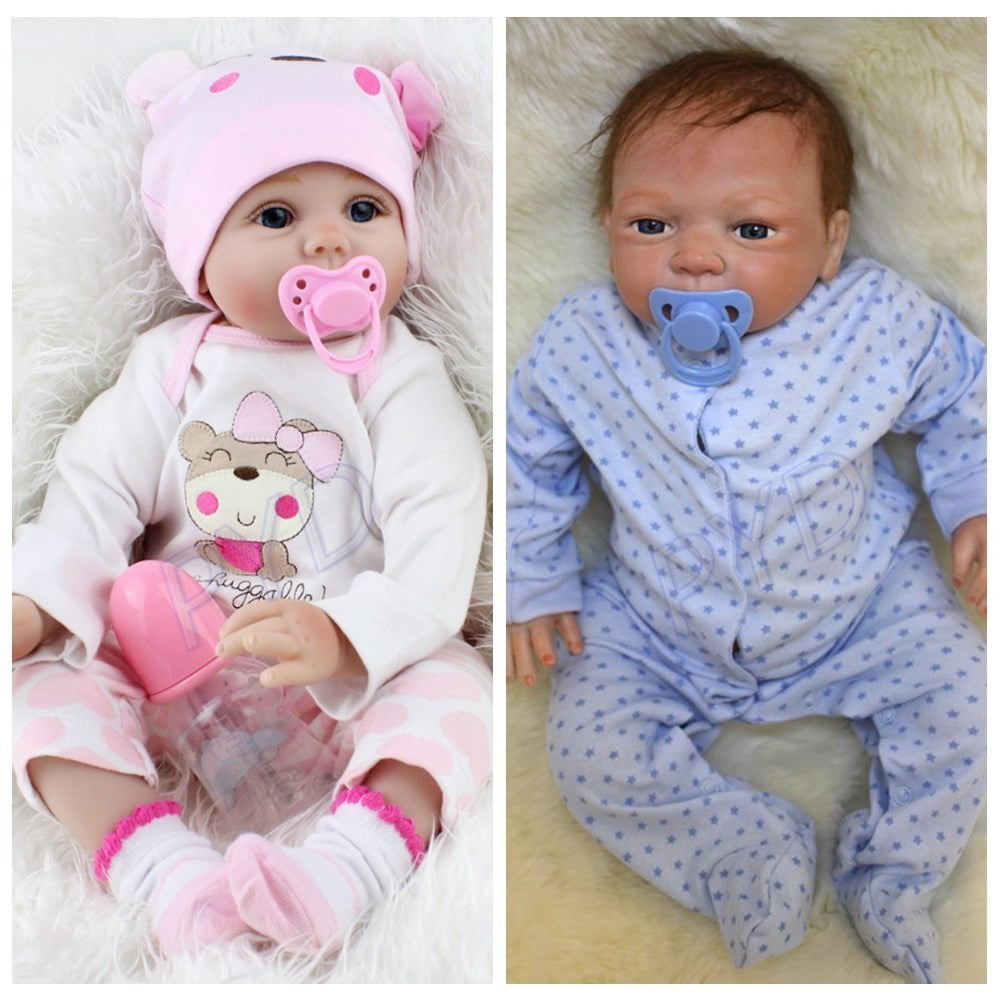 22" Reborn Baby Dolls Boy/Girl/Twins Vinyl Silicone Real Life Like Newborn Gifts