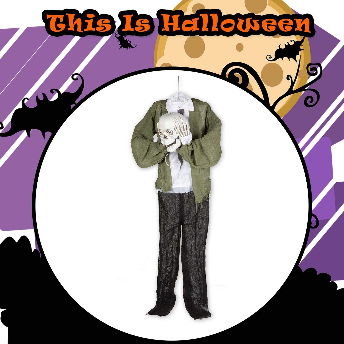 Halloween Hanging Skeleton Decoration Trick or Treat Party MultiColour