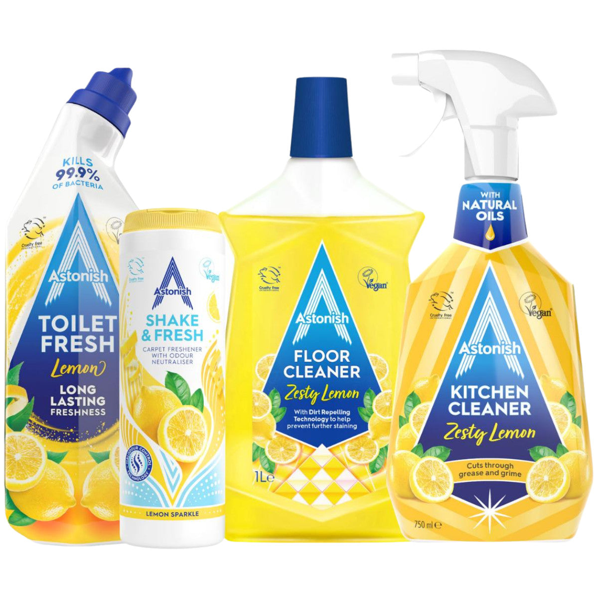 Astonish 4pc Lemon Cleaning Bundle Kitchen Floor Carpet Toilet Fresh Cleaner
