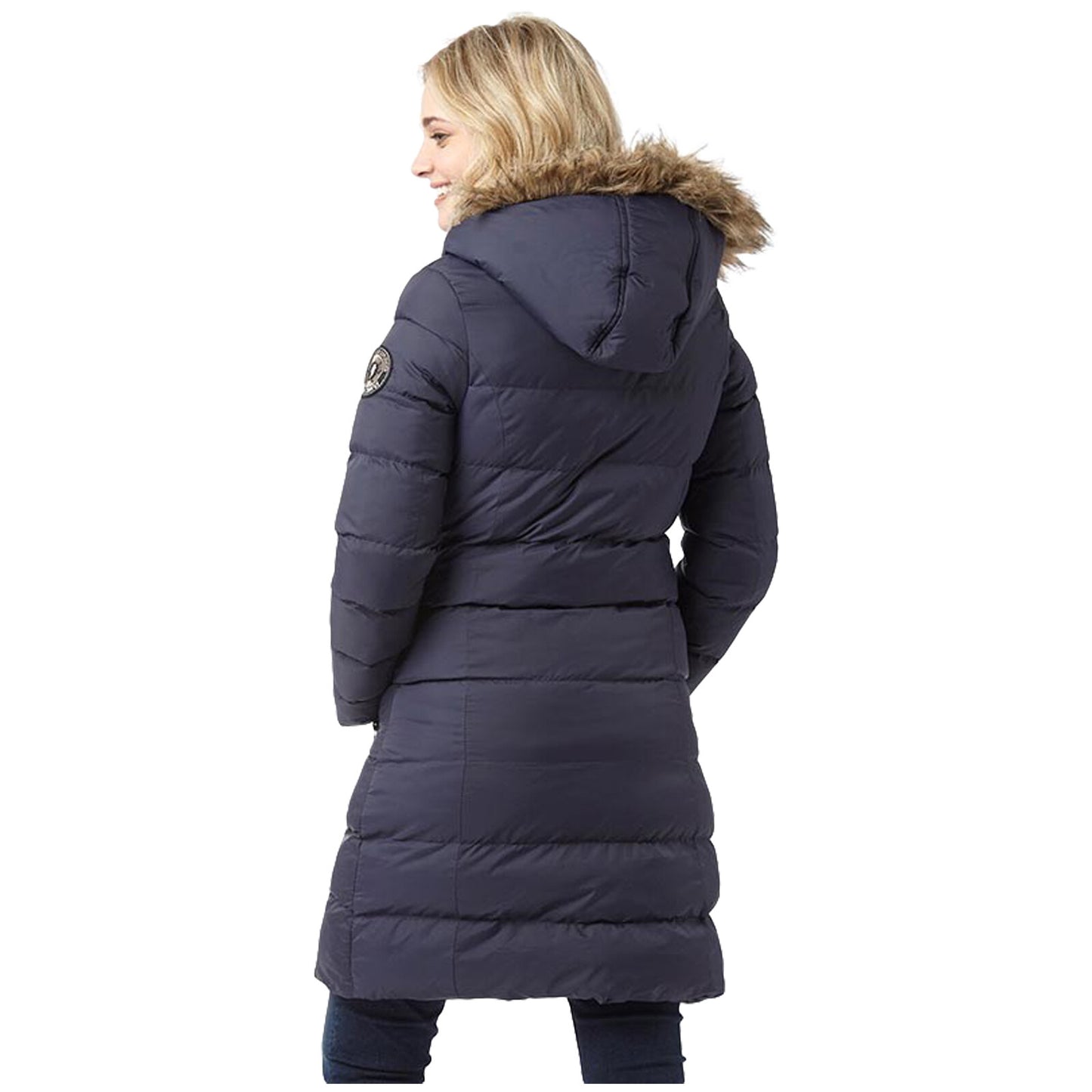 LADIES PUFFER JACKET WOMENS PADDED PUFFA FUR HOODED QUILTED BUBBLE PARKA COAT