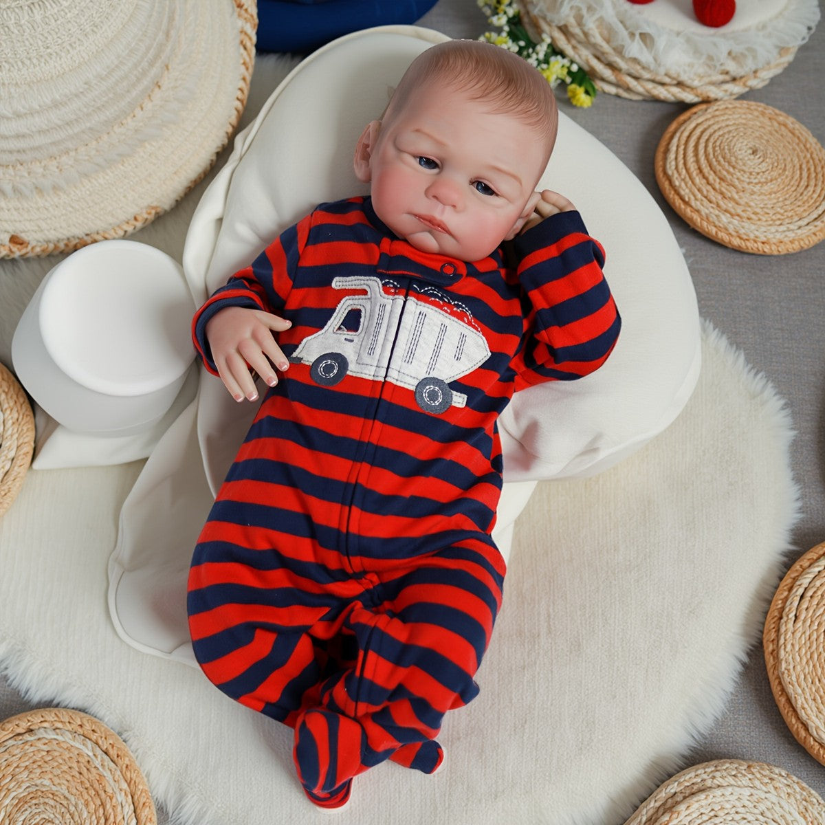 18inch Lifelike Reborn Dolls Vinyl Silicone Realistic Newborn Baby Boy Doll Gift