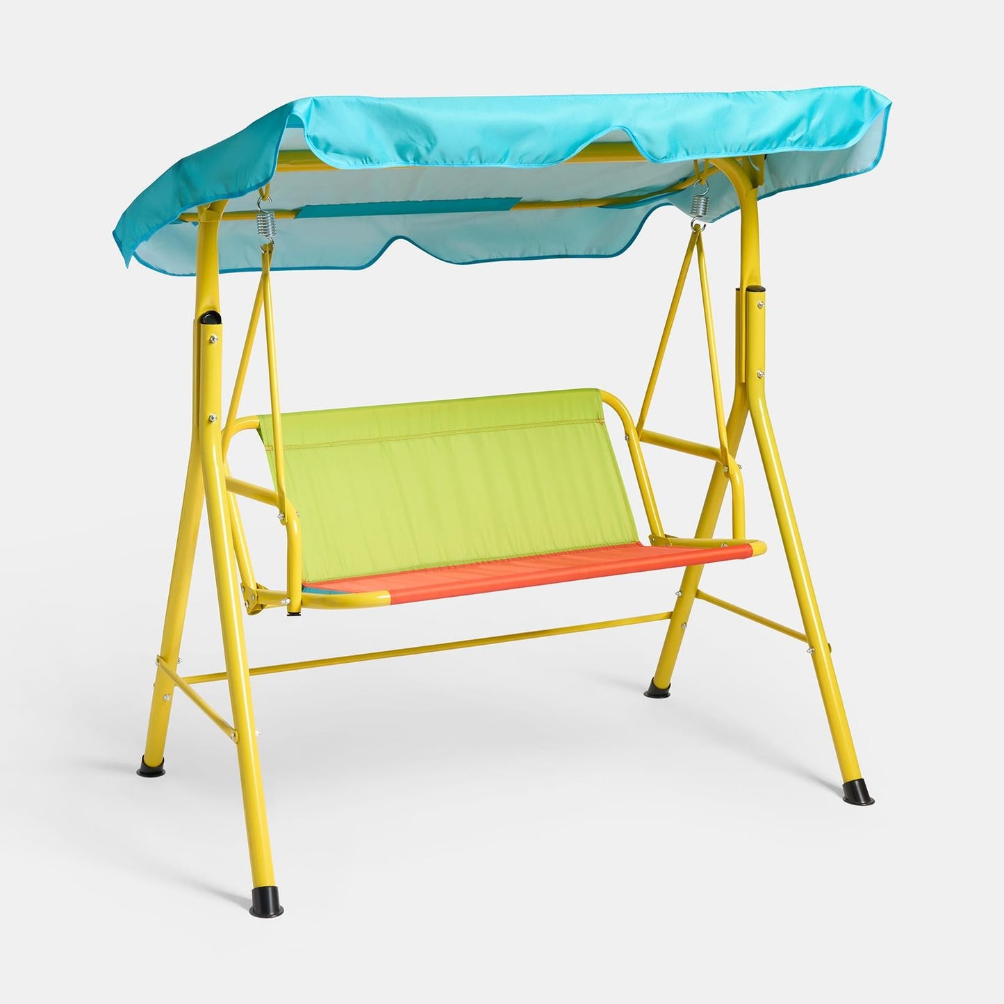 OHS Kids Swing Bench Canopy Colour Block 2 Seater Garden Outdoor Patio Play Set