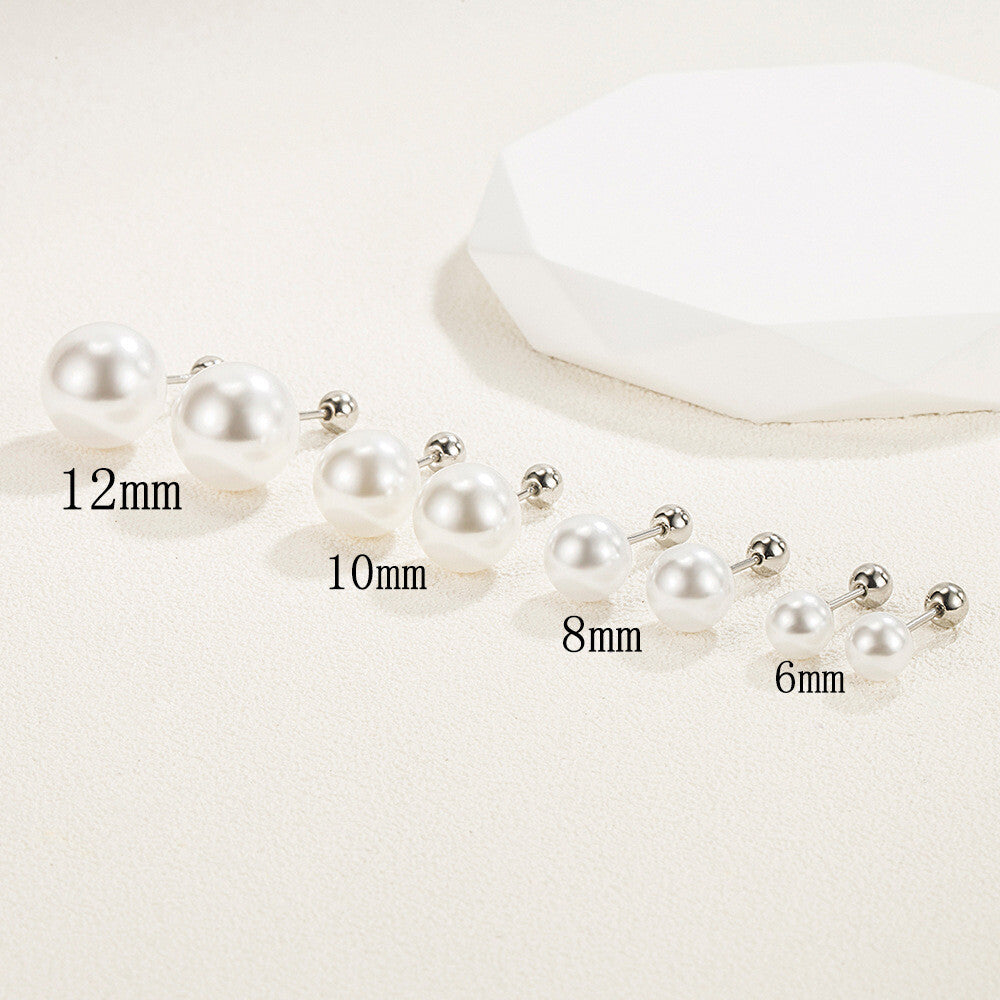 925 Sterling Silver Beatutiful Pearl Stud Earrings Women Girls Jewellery Gift