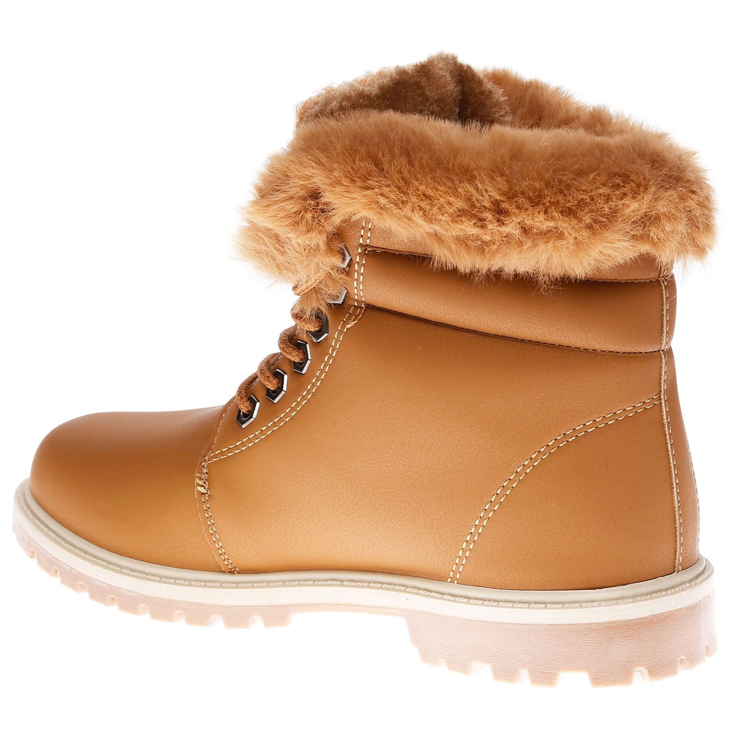 WOMEN LADIES ANKLE FUR LINE BOOTS FLAT GRIP SOLE WINTER ARMY COMBAT WINTER SHOES