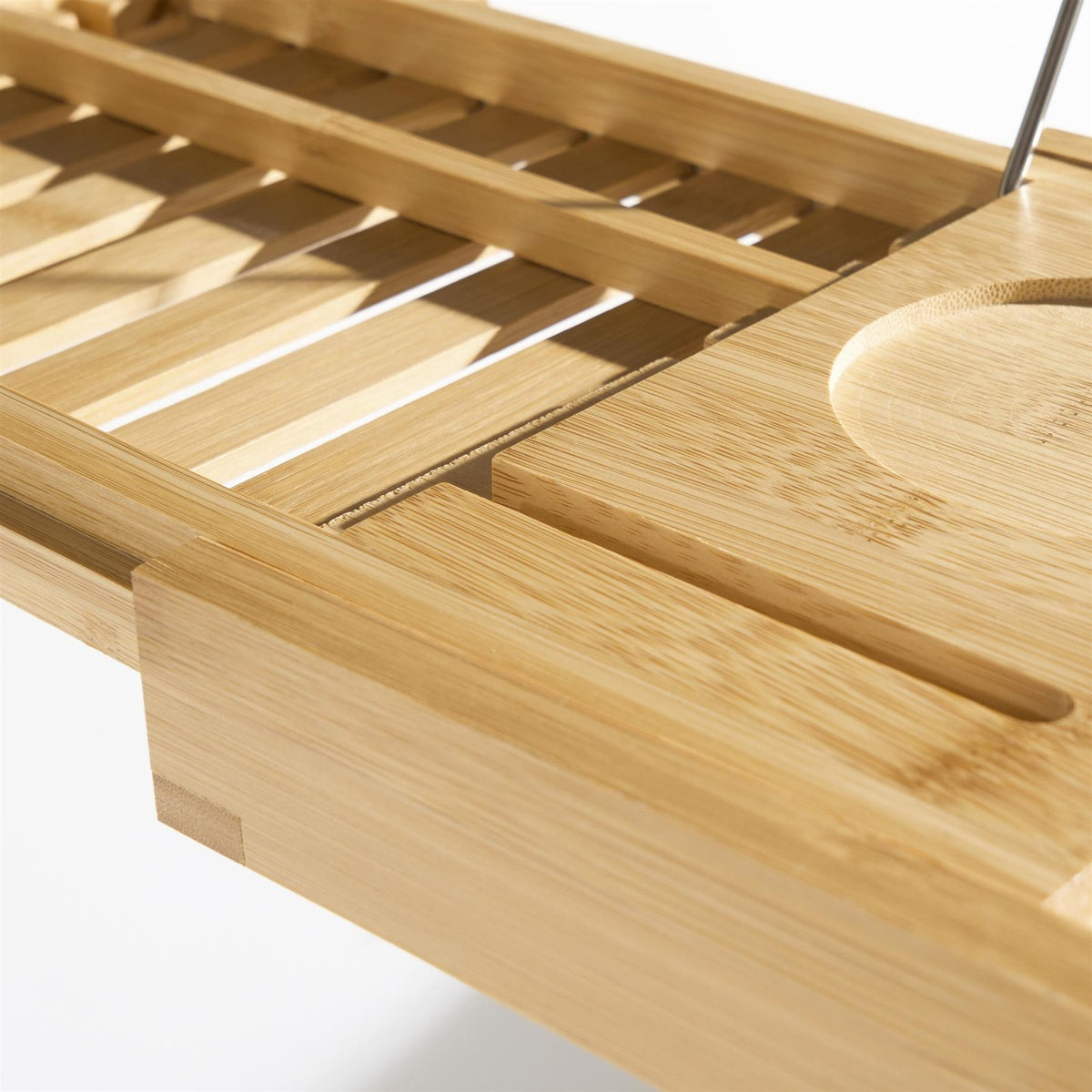 OHS Extendable Bath Tray Bamboo Bathtub Shelf Caddy Freestanding