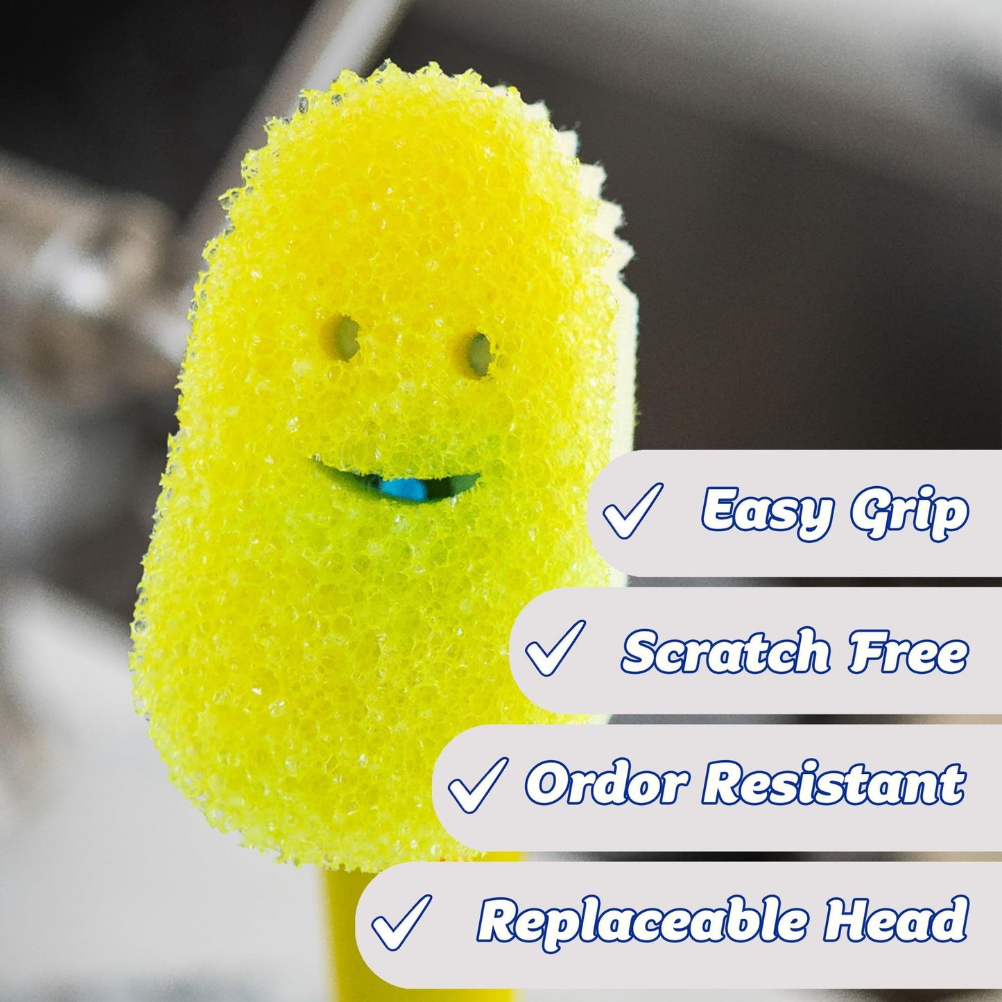 Scrub Daddy Dish Daddy Wand, Refill Heads, Sponge & Connector Head, Soap Disp...