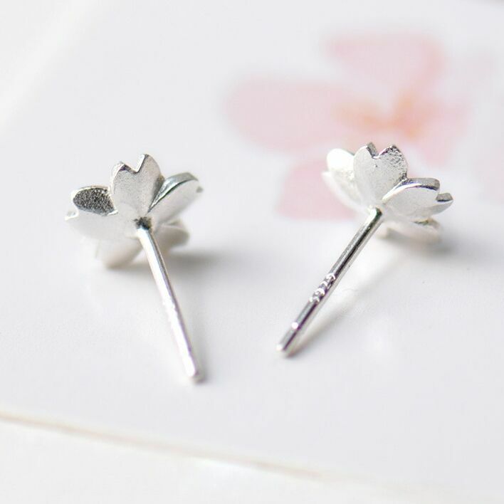 Womens Girls Beautiful Flower Stud Earrings 925 Sterling Silver Jewellery Gift