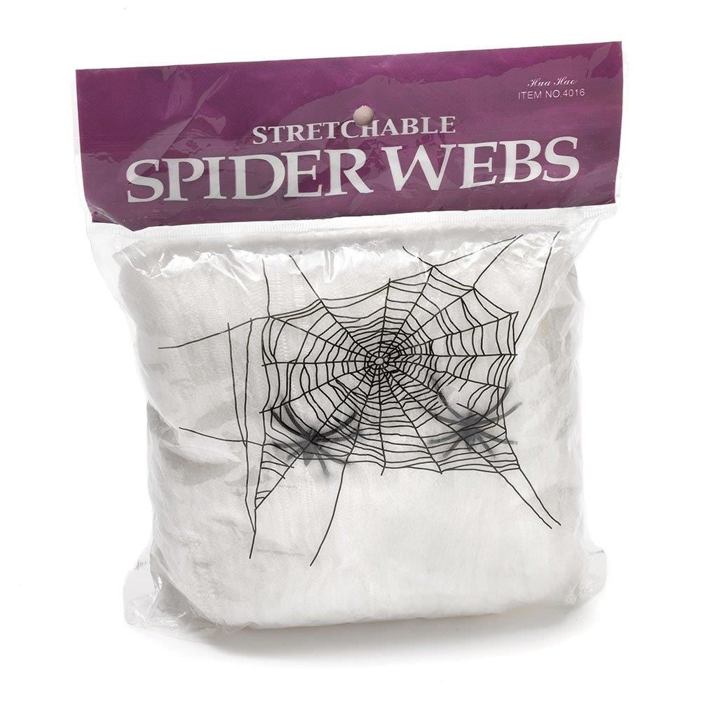 40g Spider Web With Spiders Halloween Decoration Stretchy Cobweb Cob Party Props