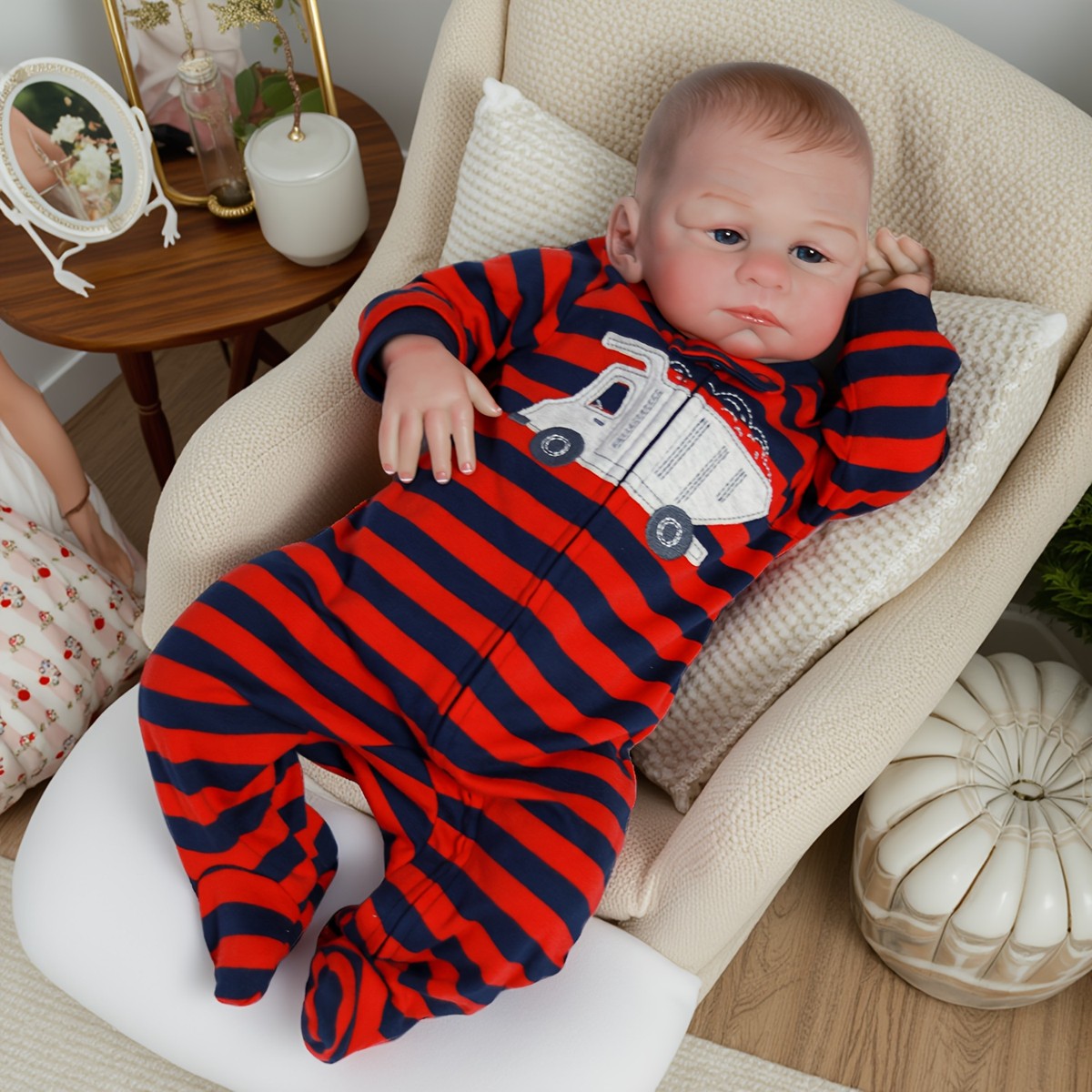 18inch Lifelike Reborn Dolls Vinyl Silicone Realistic Newborn Baby Boy Doll Gift