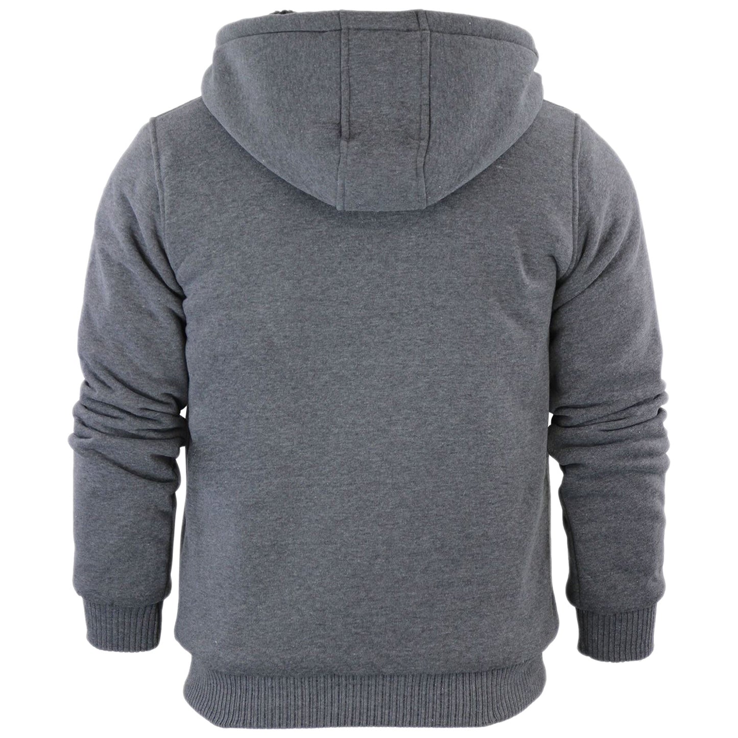 MENS HOODED PADDED SWEATSHIRT HOODY SHERPA FLEECE FUR LINED JUMPER JACKETS TOPS