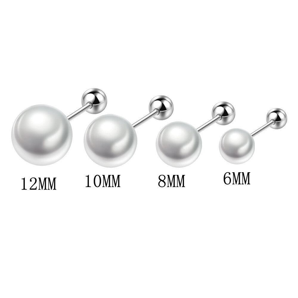 925 Sterling Silver Beatutiful Pearl Stud Earrings Women Girls Jewellery Gift