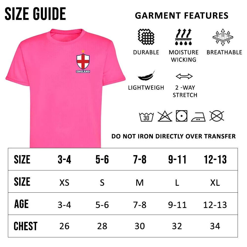 Personalised Kids Pink England Style Football Kit - Shirt Shorts Bag Socks & Cap