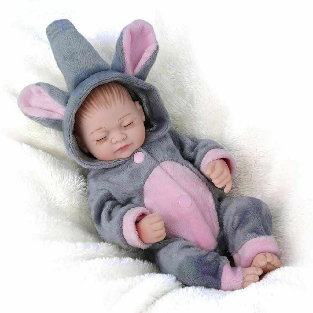 10" Handmade Reborn Dolls Girl Full Body Vinyl Silicone Realistic Newborn Doll
