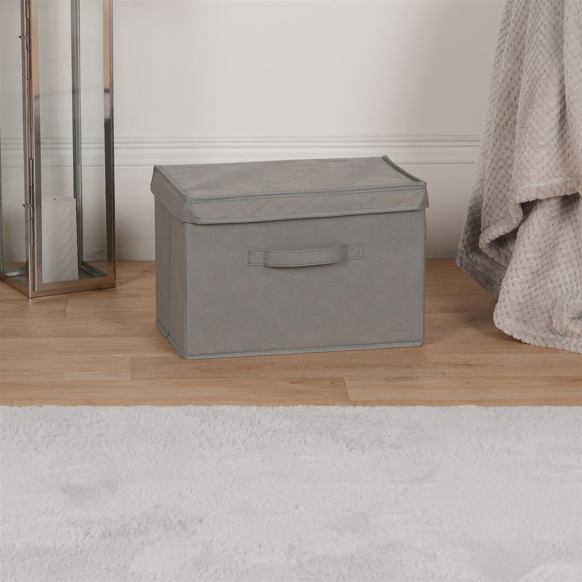 Storage Box Foldable Fabric Lid Toys Books Organiser Space Saving Clothes Bin