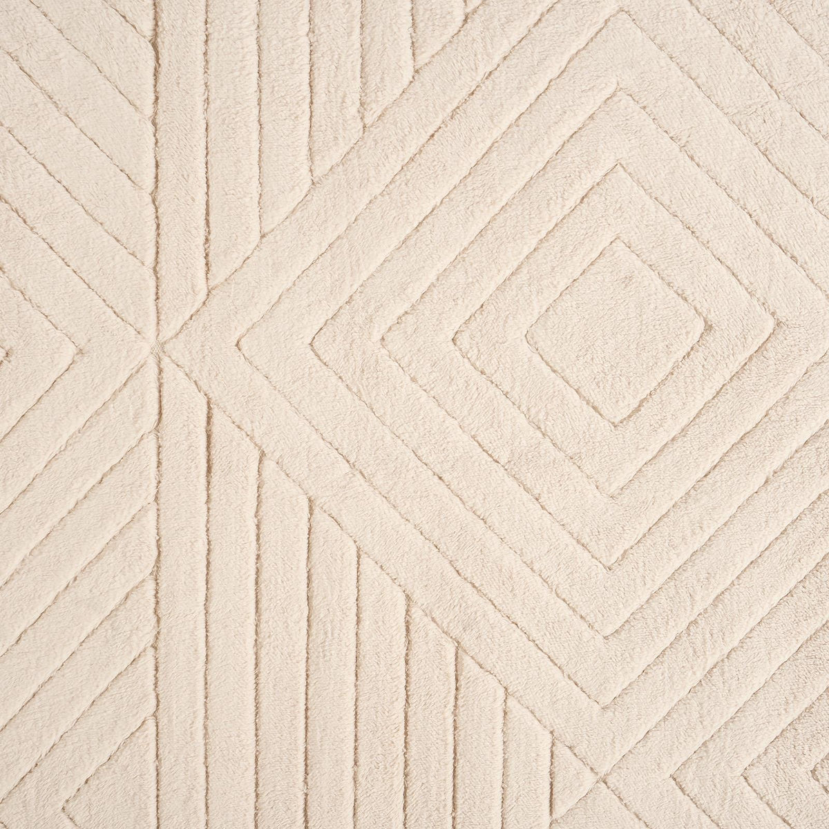 OHS Geo Fleece Rug Modern Non Slip Tufted Floor Carpet Hallway Rug