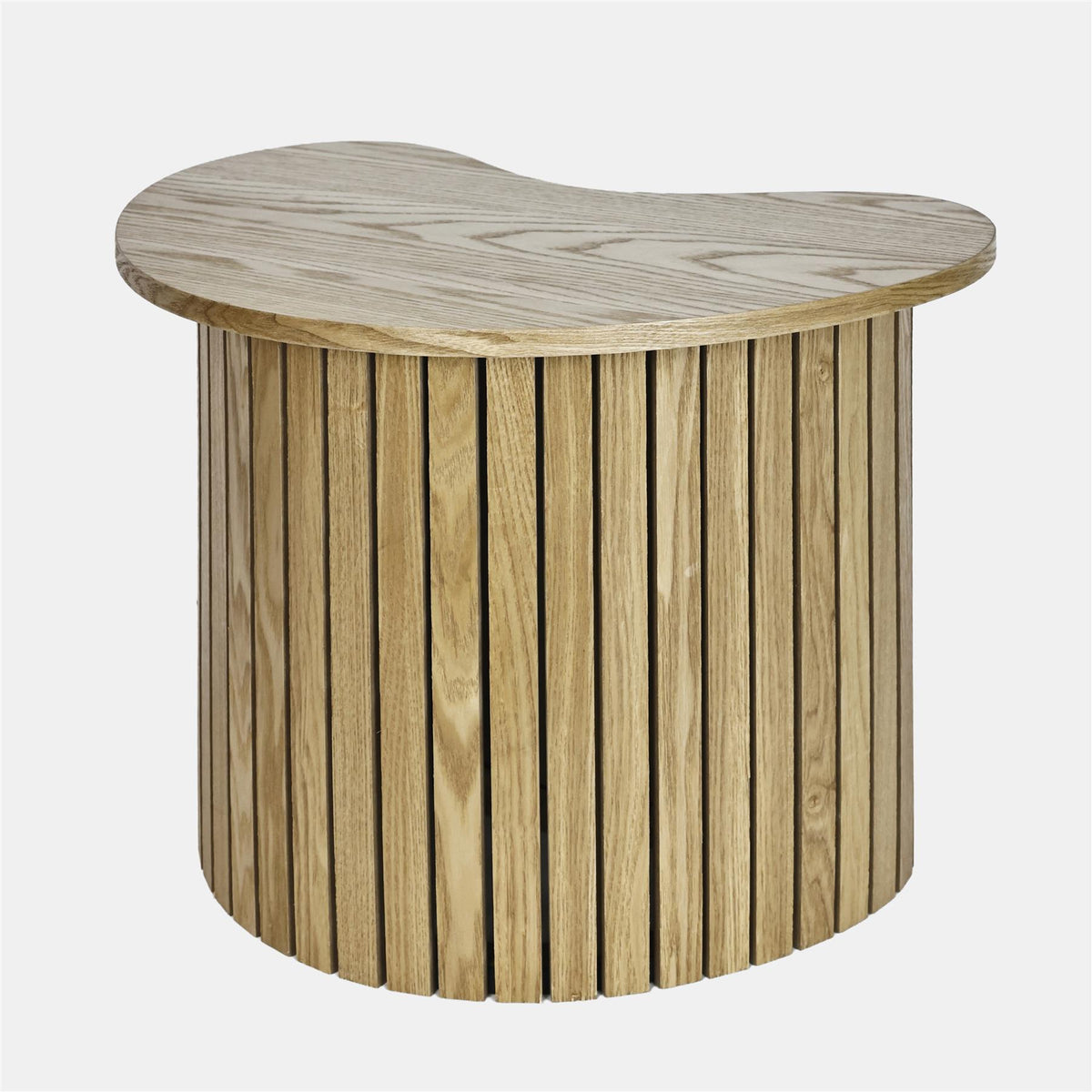 OHS Madison Side Table Ribbed Wood Effect Corner Bedside Coffee Table