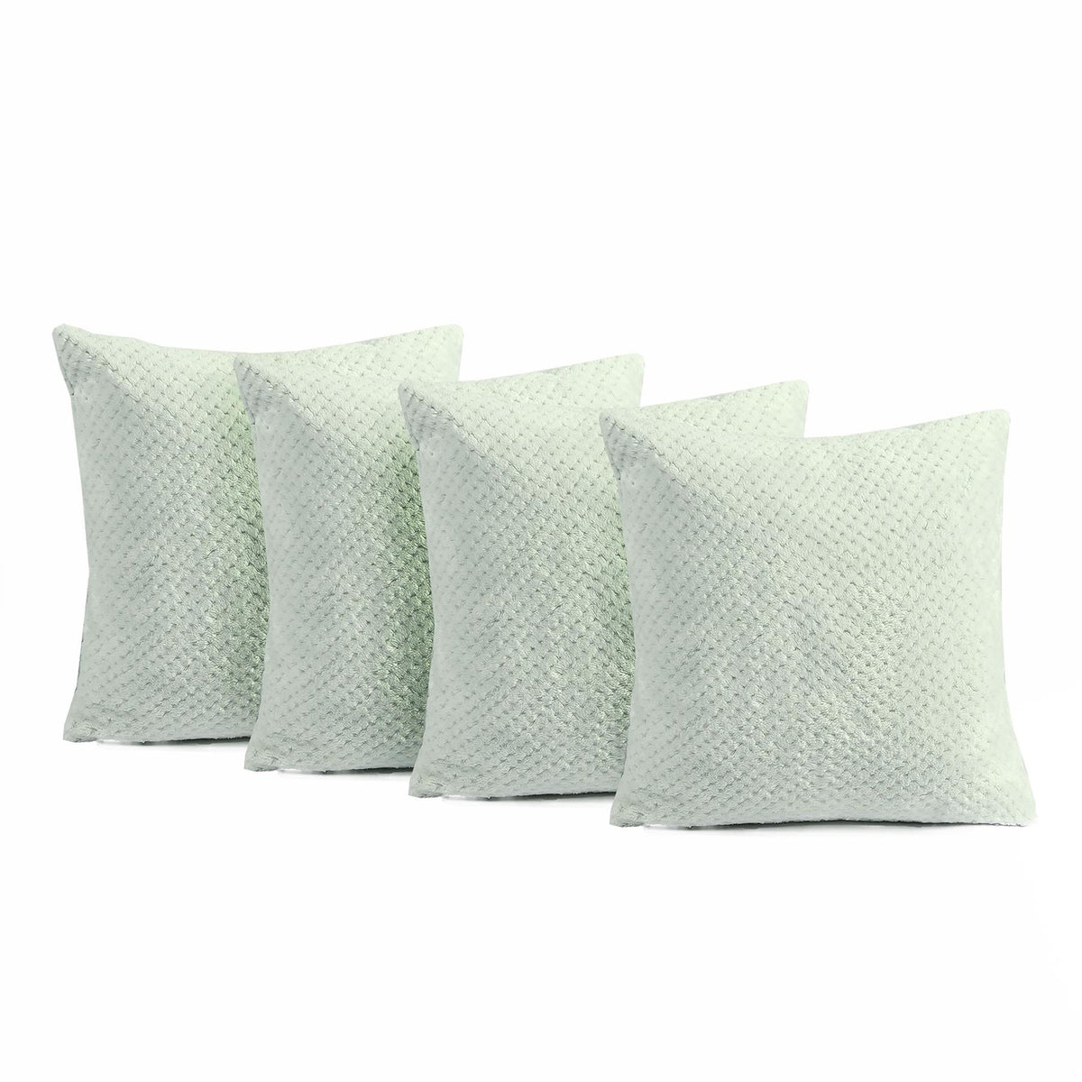 Brentfords Waffle Popcorn Fleece Set of 4 x Cushion Covers Pack Sofa - 18" x 18