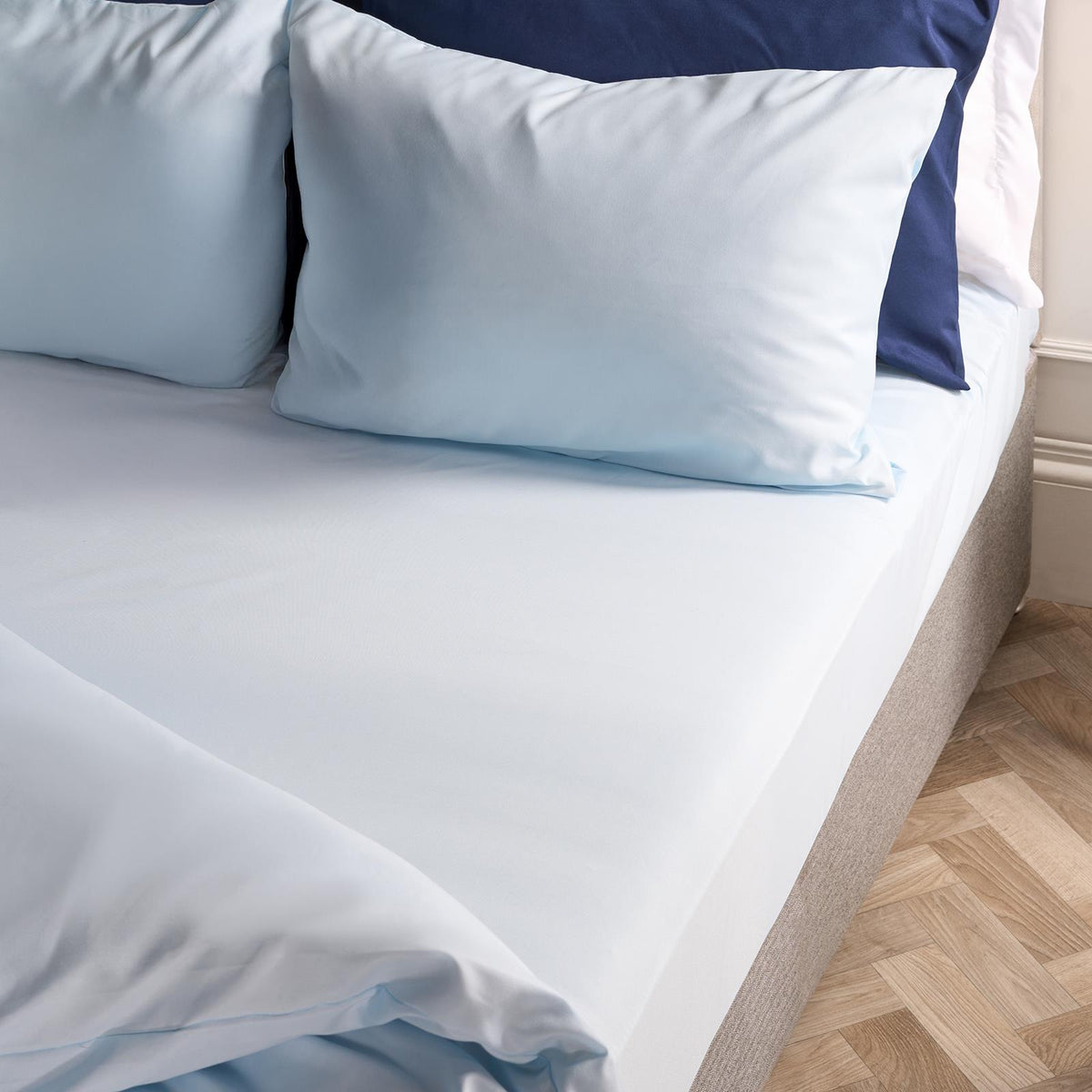 OHS Plain Duvet Cover & Pillowcase Reversible Bedding Set OR Fitted Sheet