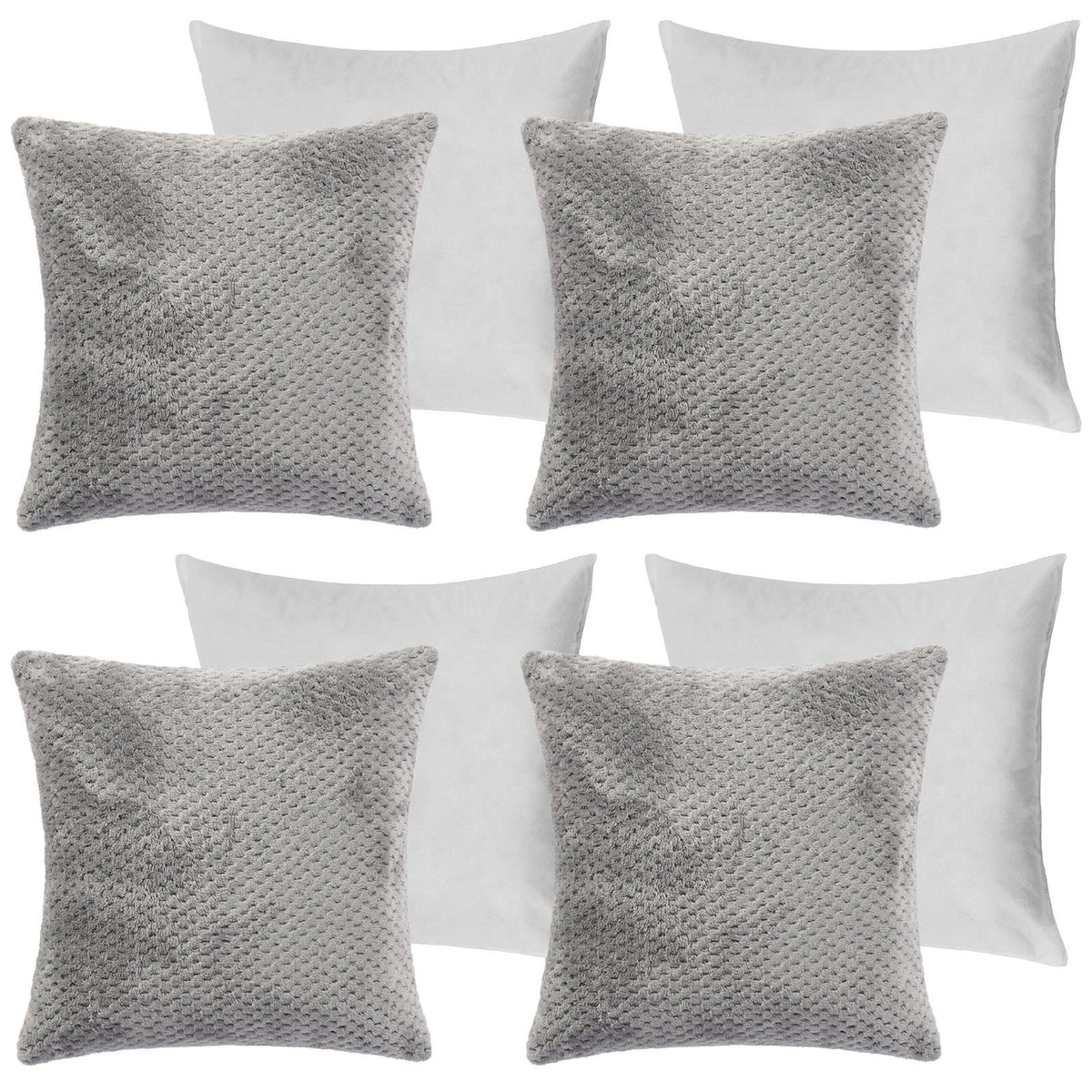 OHS Waffle Fleece Cushion Covers 2/4 Pack Soft Filler Decor