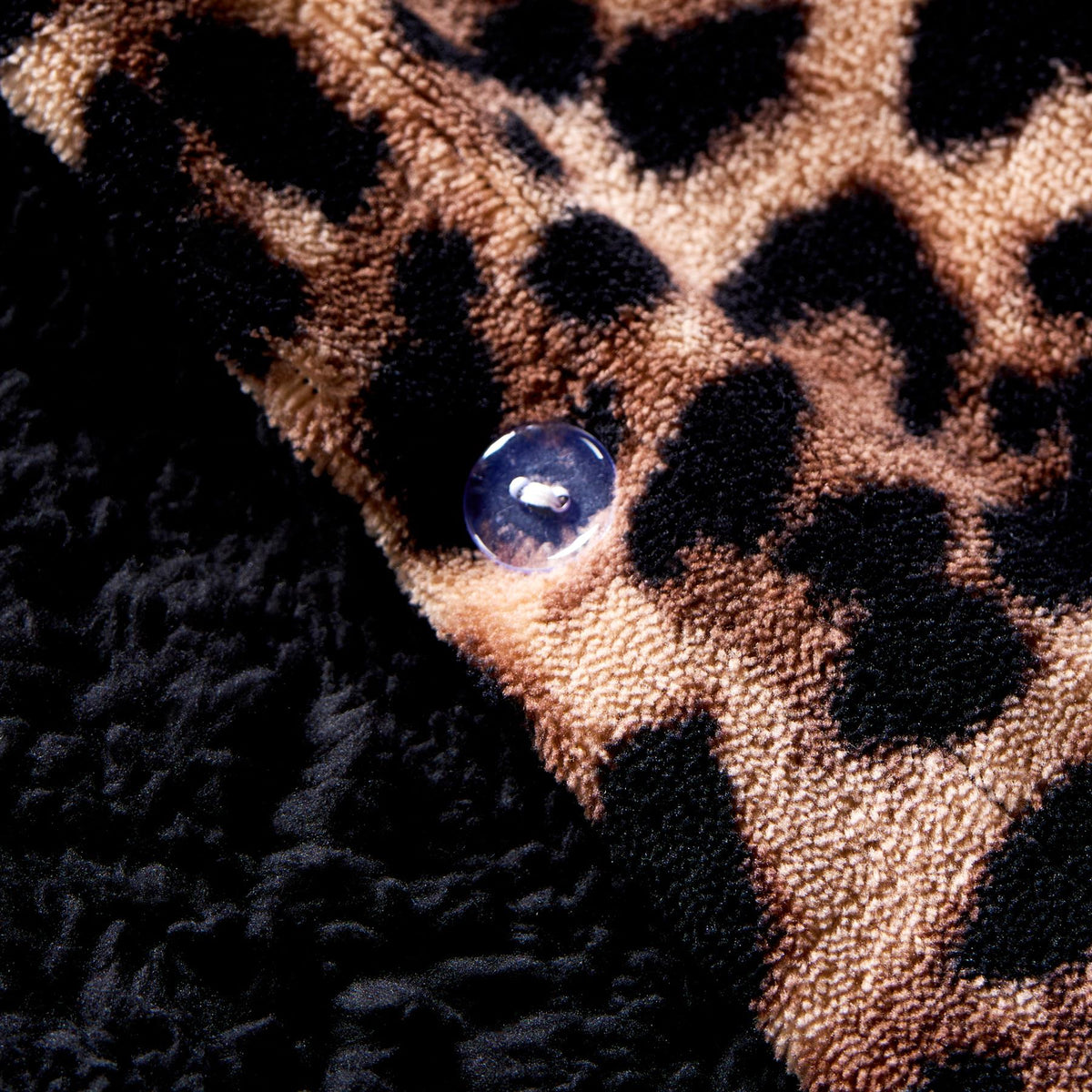 OHS Leopard Bedding Set Sherpa Fleece Reversible Duvet Cover with Pillowcase