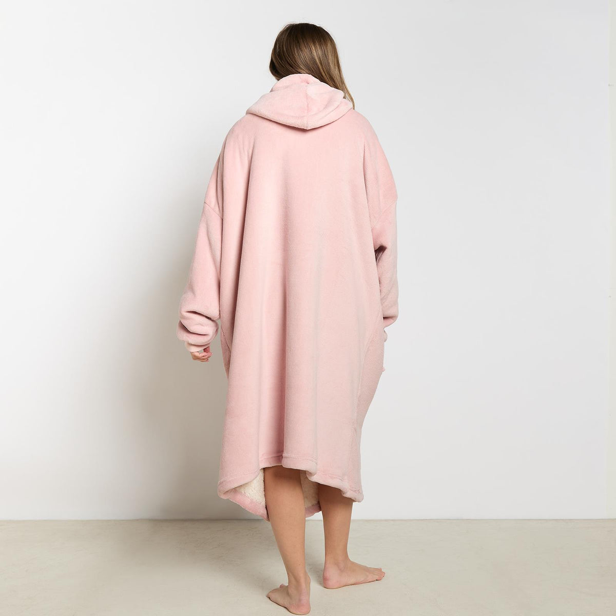 OHS Extra Long Hoodie Blanket Oversized Soft Sherpa Fleece Giant Sweatshirt