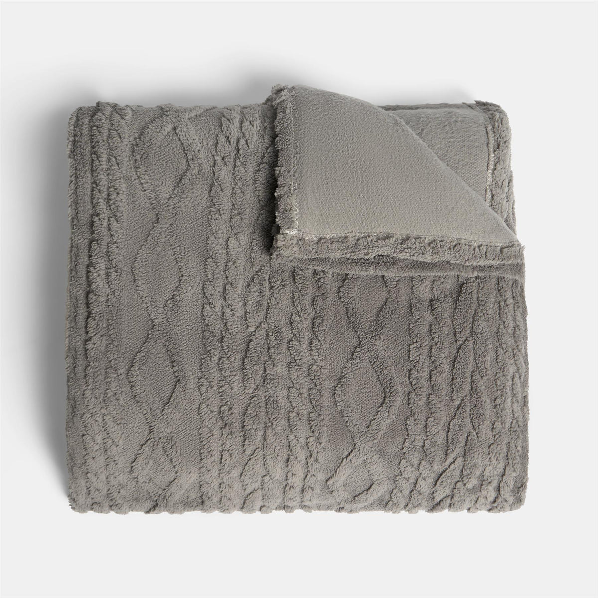 OHS Cable Knit Throw Soft Fleece Family Large Blanket Thermal Bedspread