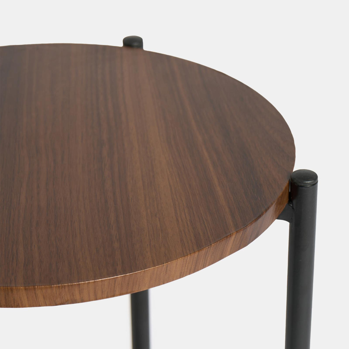 OHS Round Side Table Coffee End Tables with Metal Frame Decorative Nightstand