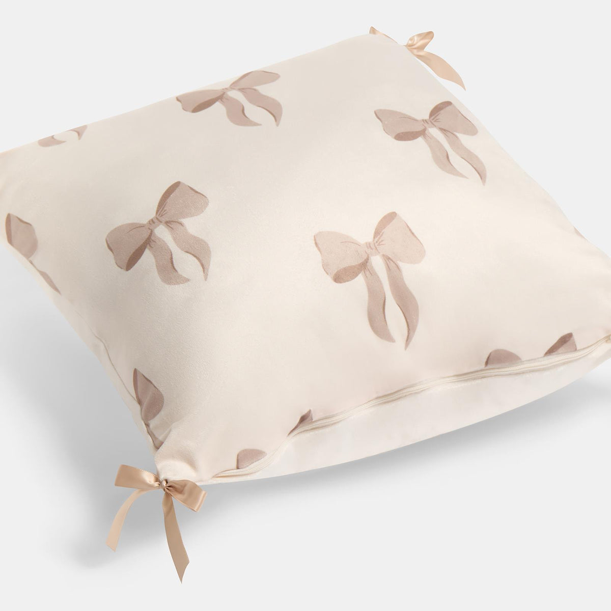 OHS Bows Cushion Covers Matte Velvet Living Room Square Pillowcases Home Decor