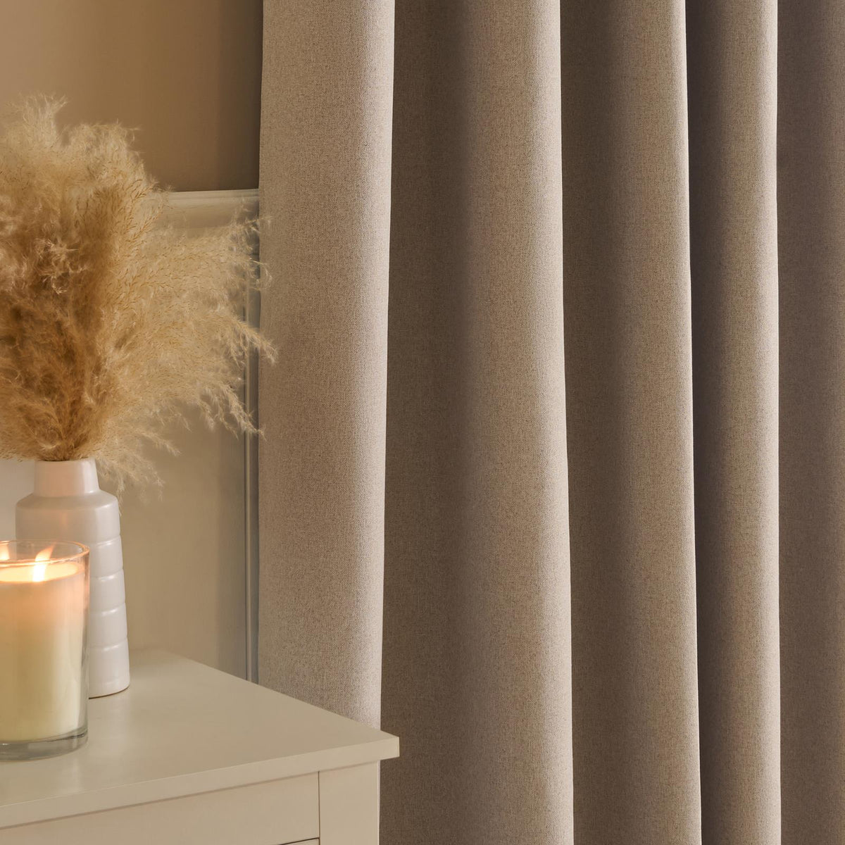 OHS Eyelet Blackout Curtains Woven Ready Made Ring Top Thermal Texture Thick