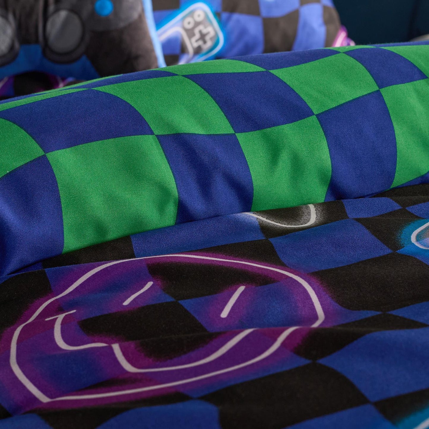 OHS Kids Checkerboard Bedding Set with Pillowcase Duvet Cover OR Coverless