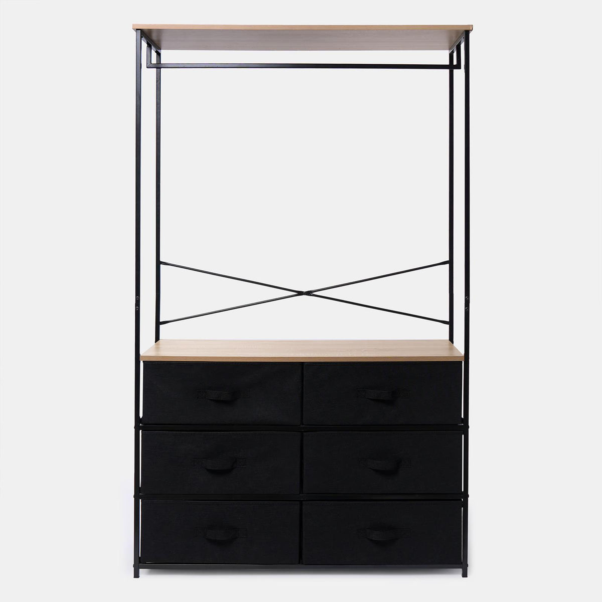 Cabinet Rail Wardrobe Open Home 6 Drawer Coat Hanger Storage Clothes Organiser
