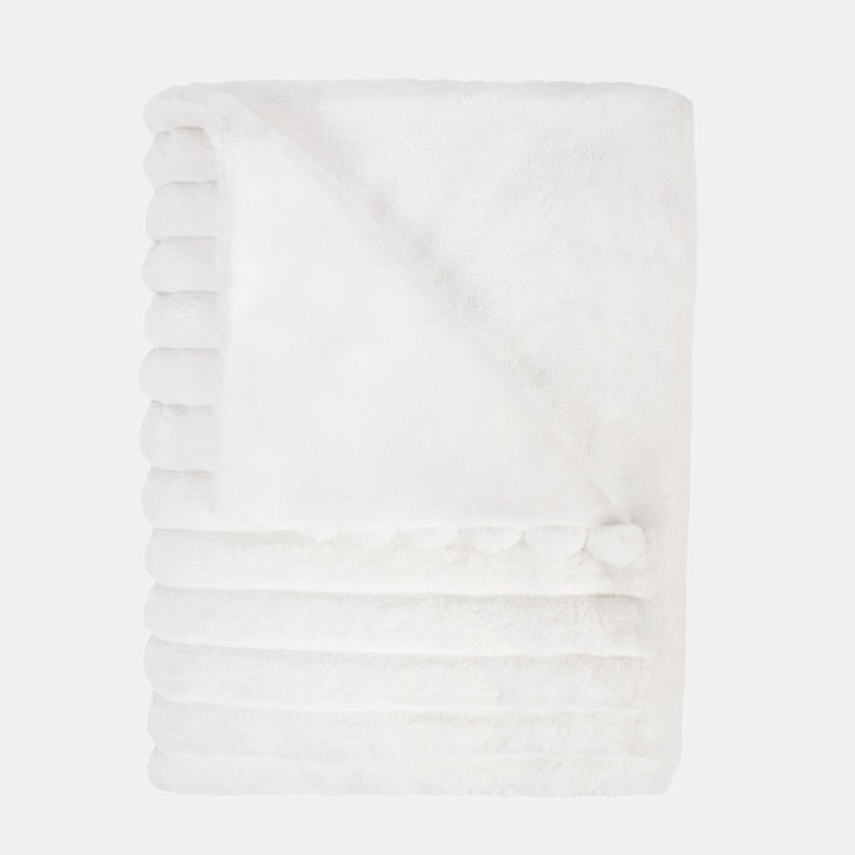 OHS Faux Fur Ribbed Fleece Throw Over Bed Blanket Warm Supersoft