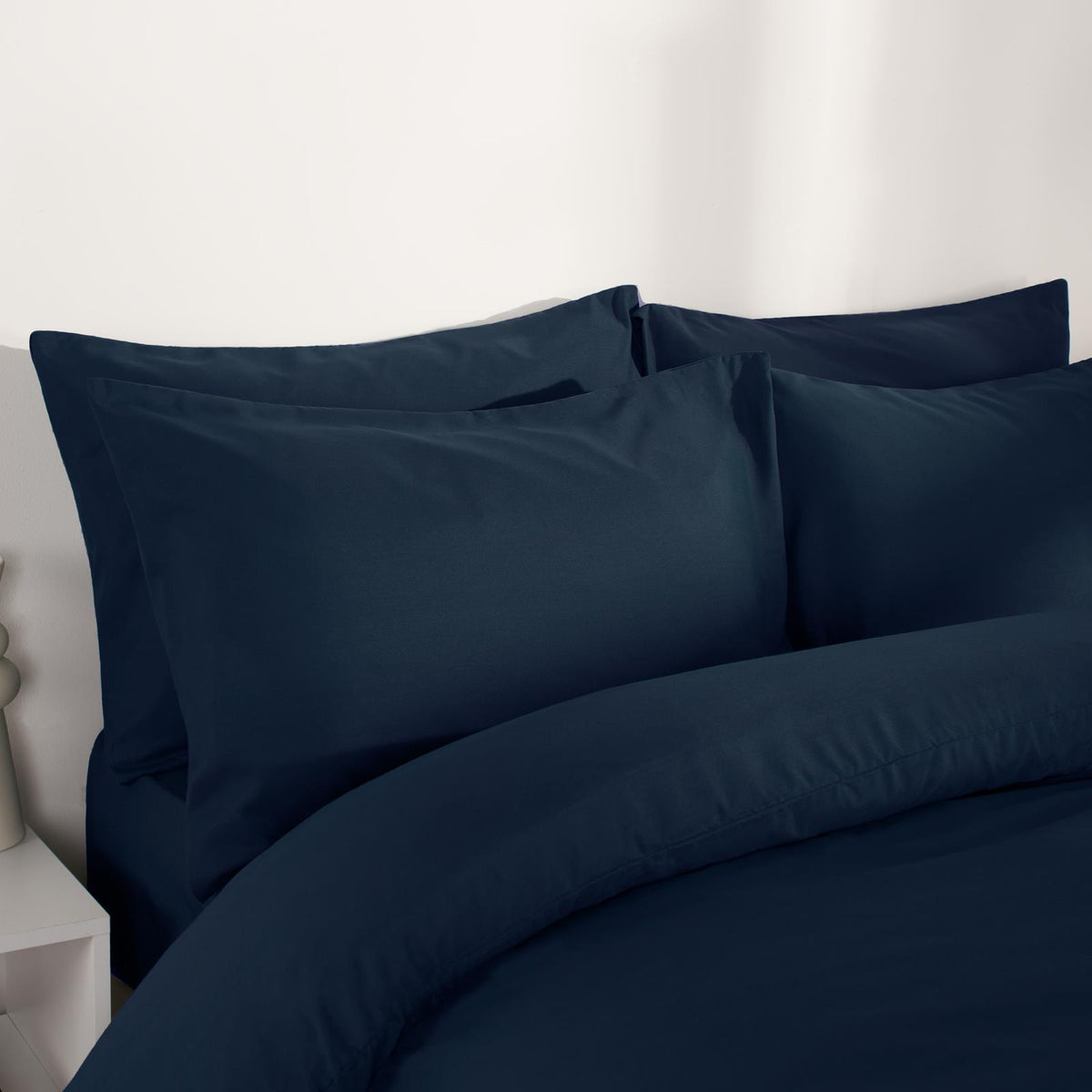 OHS Plain Duvet Cover & Pillowcase Reversible Bedding Set OR Fitted Sheet