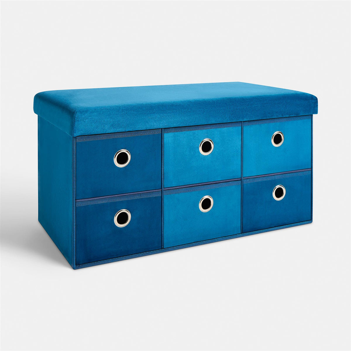 Storage Cube Unit 6 Draw Ottoman Space Saving Velvet Chest Shoe Boucle Organiser