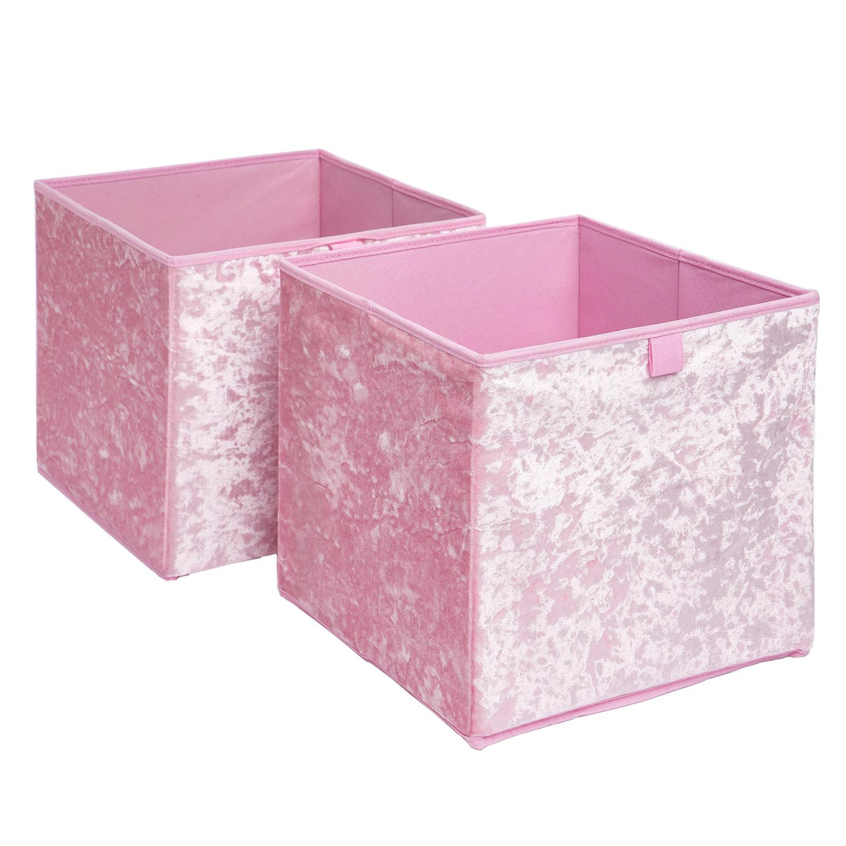 OHS Crushed Velvet Storage Boxes Cube Set Square Foldable Folding Toys Clothes