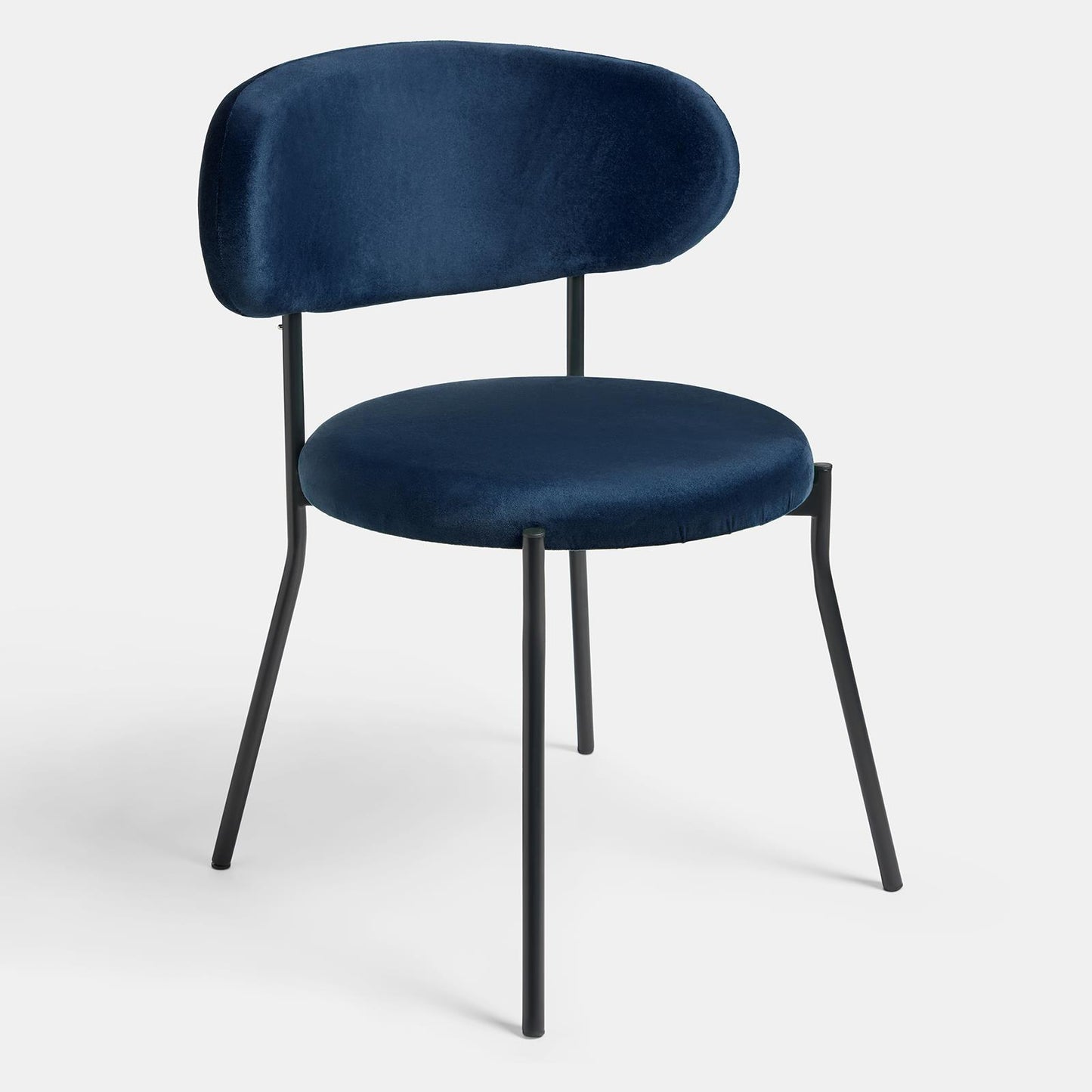 OHS Matte Velvet Dining Chair with Metal Legs Modern Upholstered Kitchen Chair