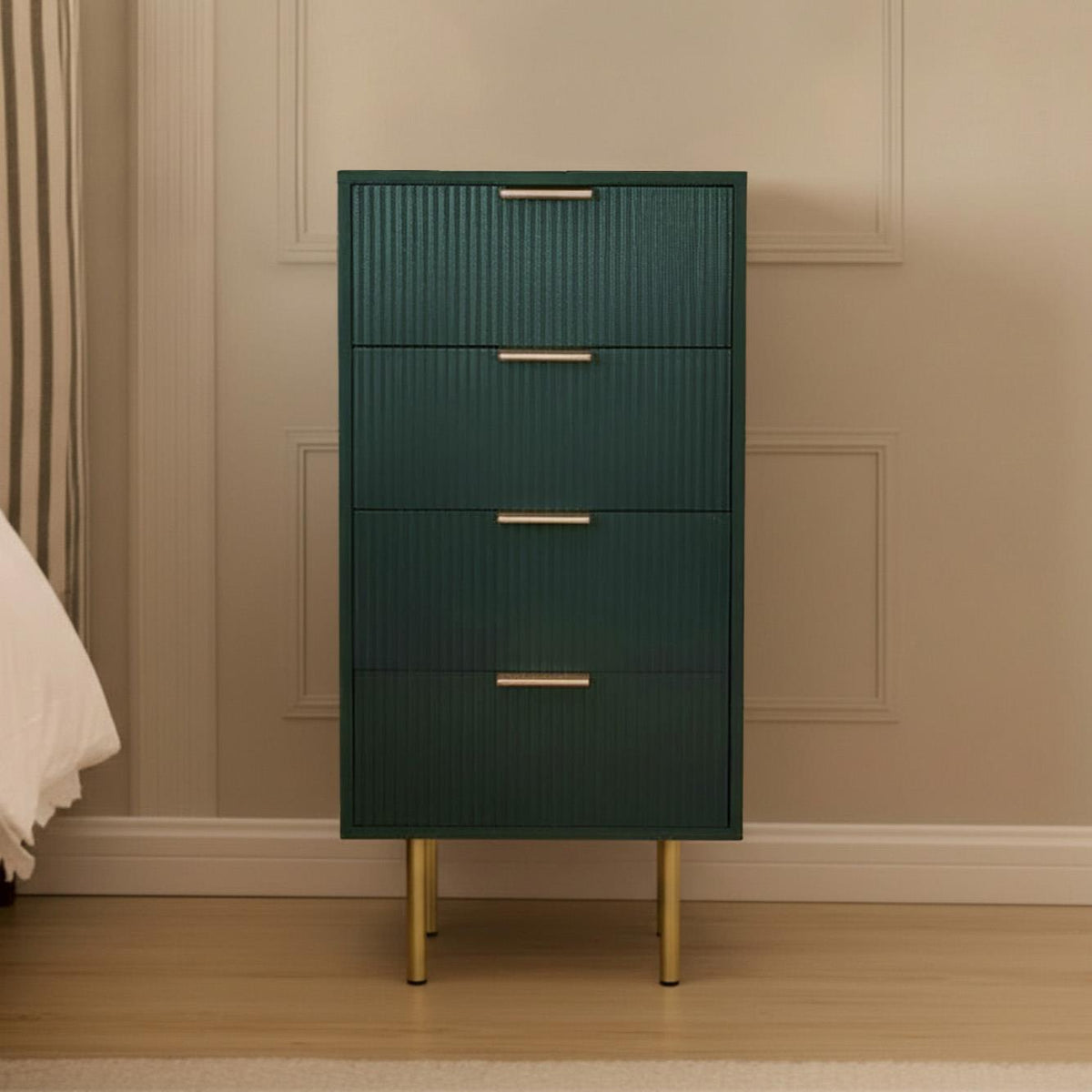 OHS Ribbed Drawer Unit Bedside Table 3/4/5/6 Draw Cabinet Nightstand Sideboard
